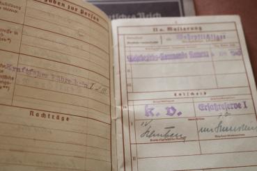 Military passport and work book of a man from Kamenz Saxony